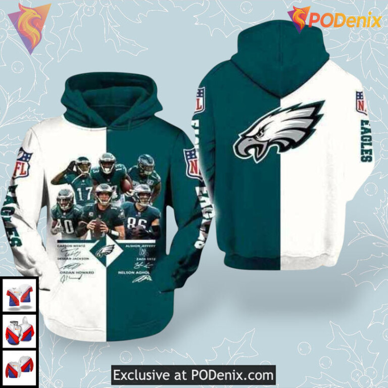 Signature Lovers Edition Custom Philadelphia Eagles Hoodies Personalized 3D Apparel