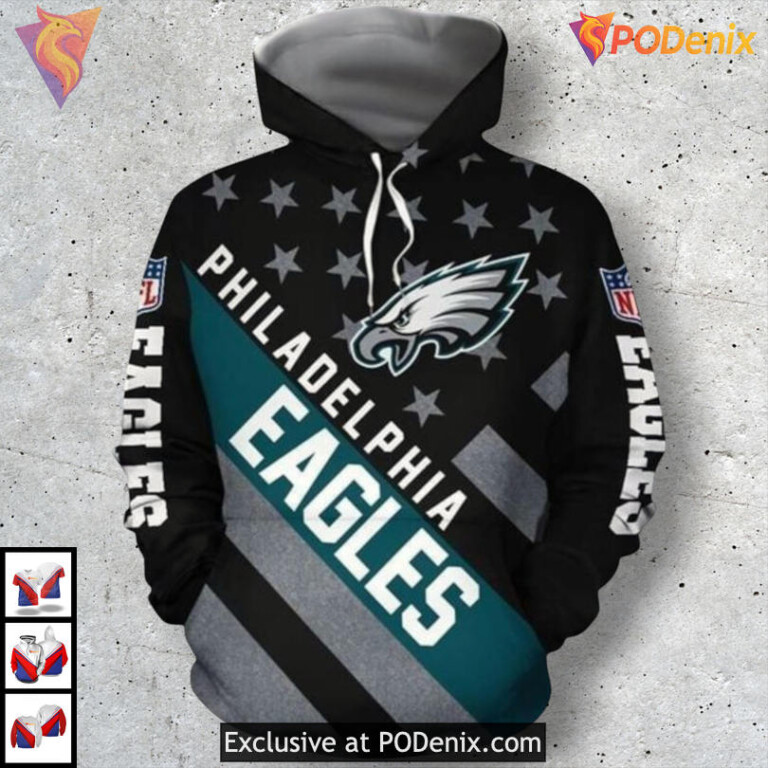 Signature Team Graphics Mens Philadelphia Eagles Hoodie All Over Print Edition