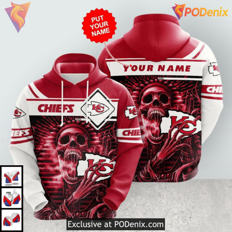 Skeletal Warrior Kc Chiefs Hoodie Sweatshirt, Personalized Custom Fan Gear