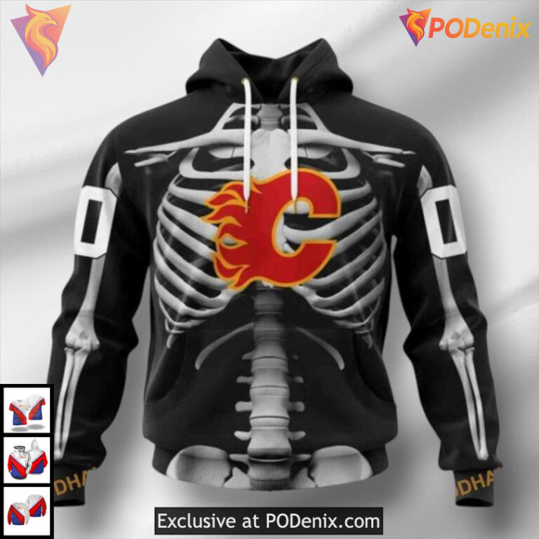 Skeleton Costume Halloween Calgary Flames Sweatshirt Hoodie 3D Edition