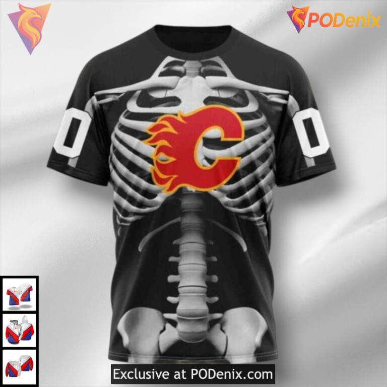 Skeleton Costume Halloween Calgary Flames Sweatshirt Hoodie 3D Edition - 2