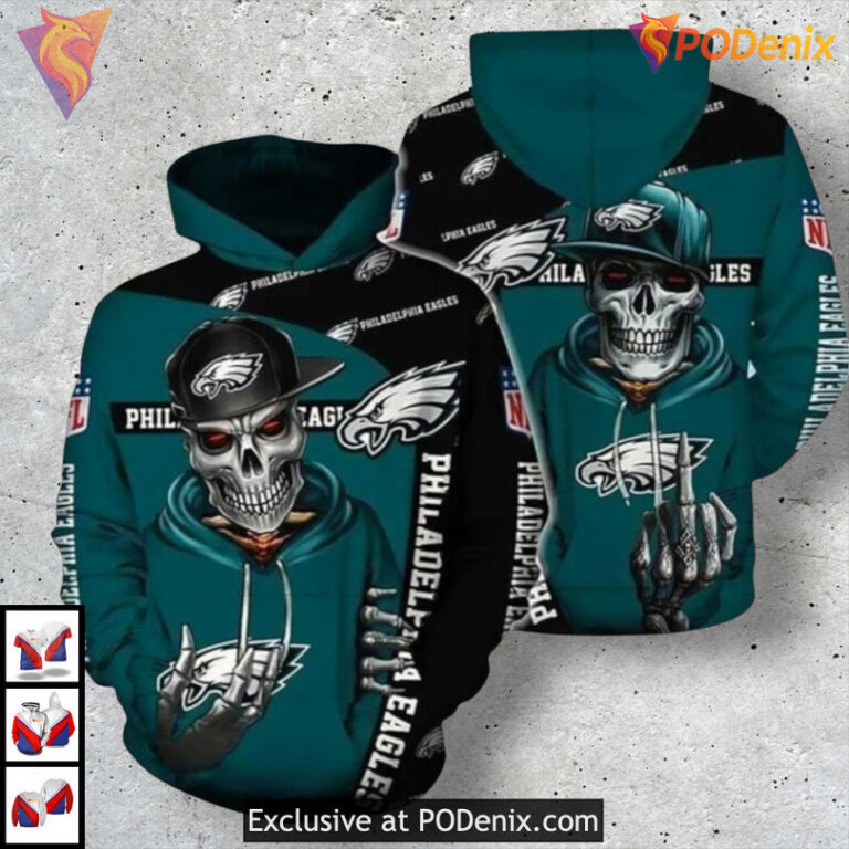 Skeleton Retro Edition Philadelphia Eagles Team Hoodie Unisex NFL Fan Apparel