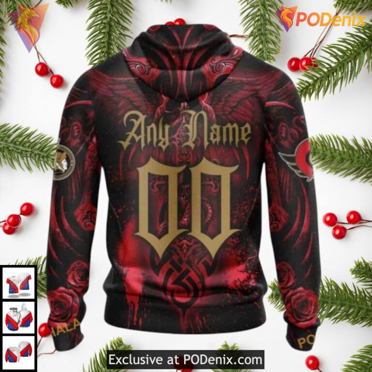 Skull Art Graphic Concept NHL Ottawa Senators Hoodie 3D Custom Design - 1