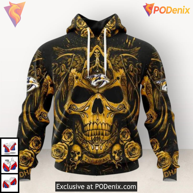 Skull Art Inspired Design Nashville Predators Pullover Hoodie Special 3D Apparel