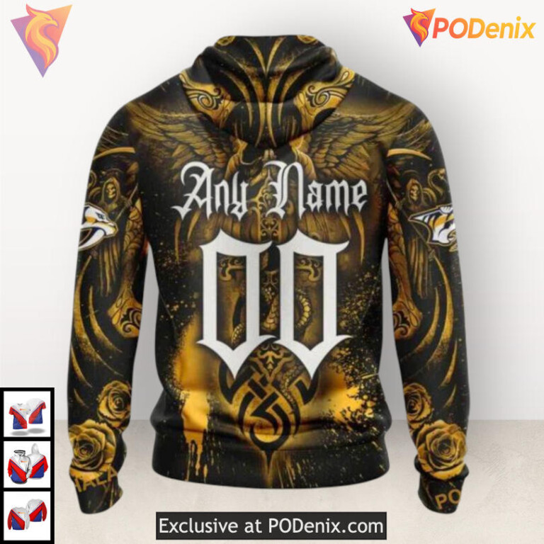 Skull Art Inspired Design Nashville Predators Pullover Hoodie Special 3D Apparel - 1