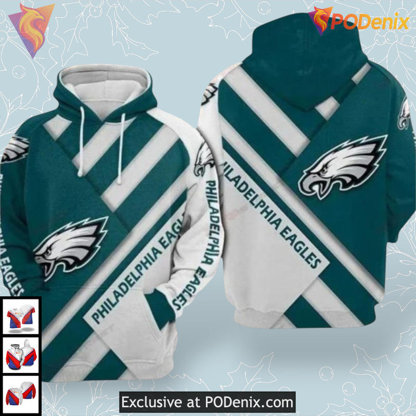 Skull Art Inspired Philadelphia Eagles Hoodie 3D Streetwear for Dedicated Fans Skull Art Inspired Philadelphia Eagles Hoodie 3D Streetwear for Dedicated Fans