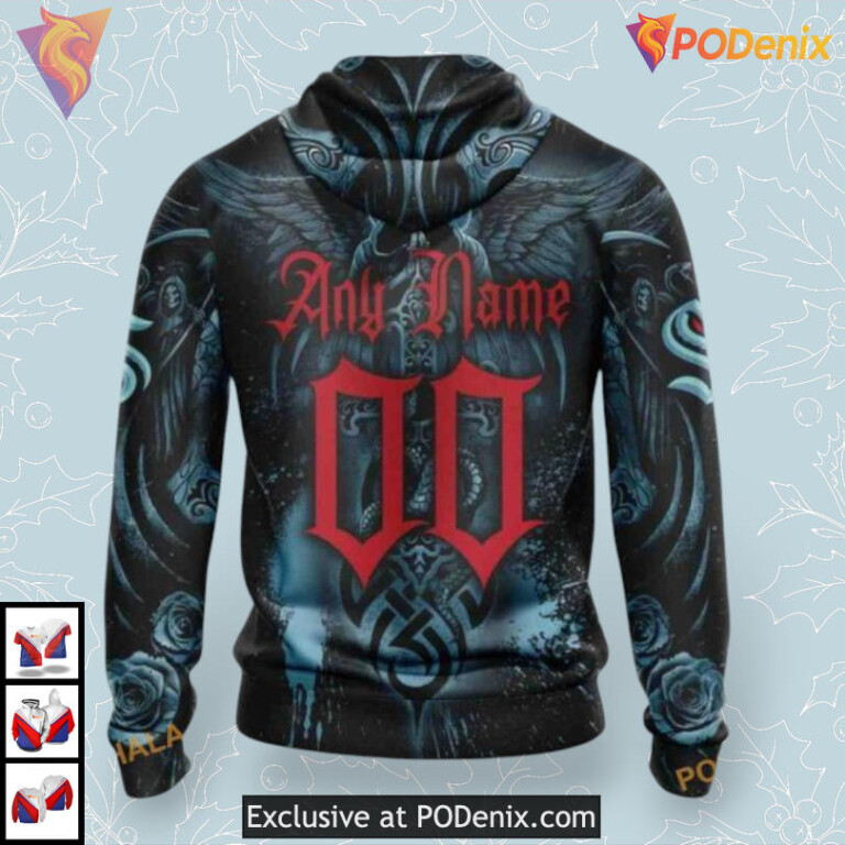 Skull Artwork Graphic Concept Custom Seattle Kraken 3D Hoodie NHL Style - 1