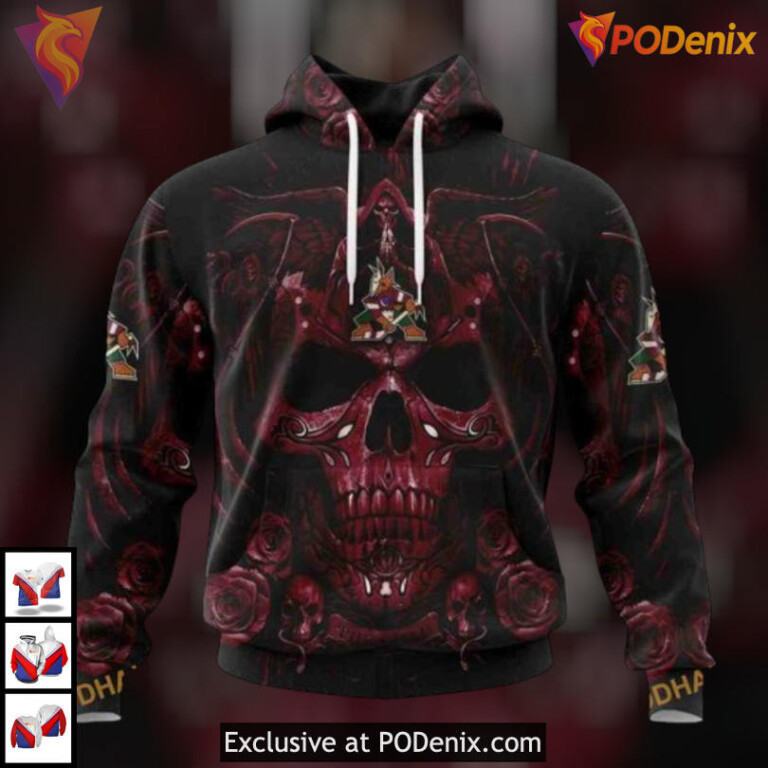 Skull Artwork Graphic Tribute Personalized Arizona Coyotes Hoodie Custom 3D