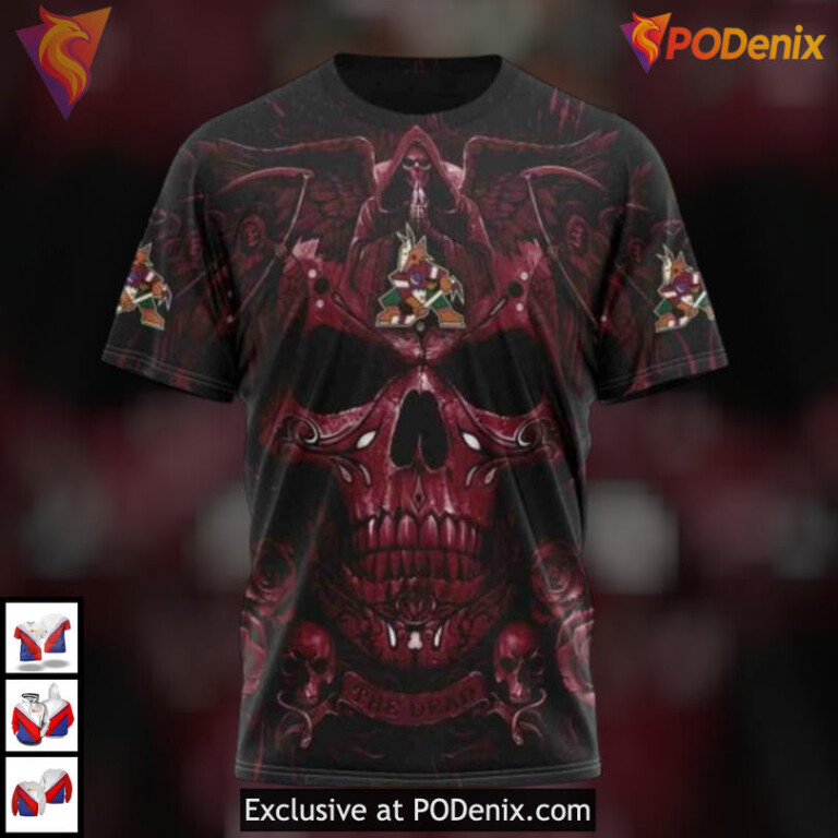 Skull Artwork Graphic Tribute Personalized Arizona Coyotes Hoodie Custom 3D - 2