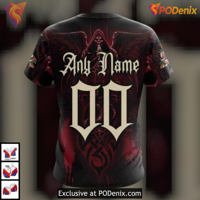 Skull Artwork Graphic Tribute Personalized Arizona Coyotes Hoodie Custom 3D - 3
