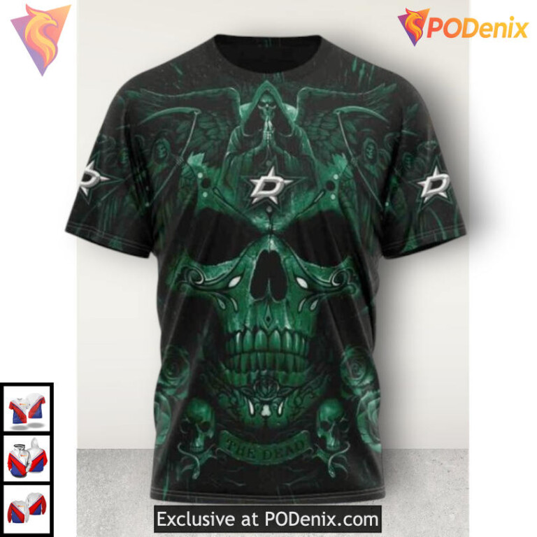 Skull Artwork Inspired Dallas Stars Hoodie 3D Custom Shirt - 2