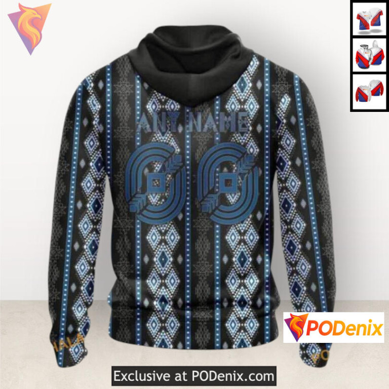 Skull Native Artwork Design Colorado Avalanche Full Zip Hoodie Sweatshirt - 1