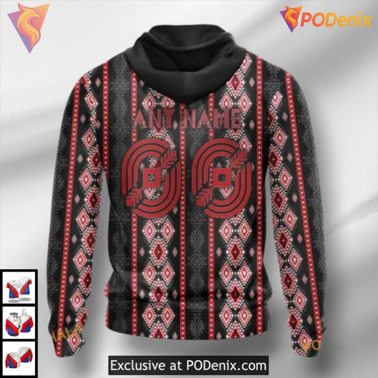 Skull Native Pattern Calgary Flames Hoodie 3D Cultural Sweatshirt - 1