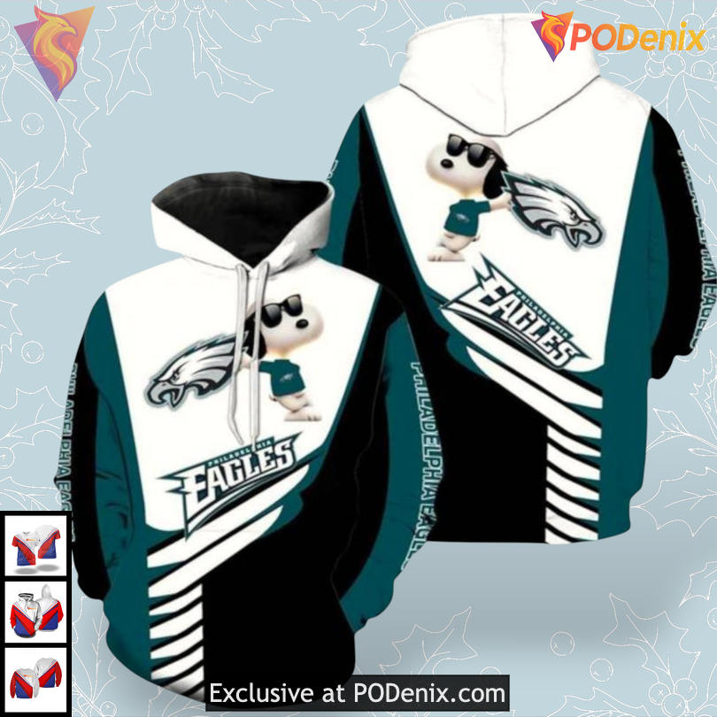 Snoopy Character Edition Personalized Philadelphia Eagles Hoodie Womens 3D Print Snoopy Character Edition Personalized Philadelphia Eagles Hoodie Womens 3D Print