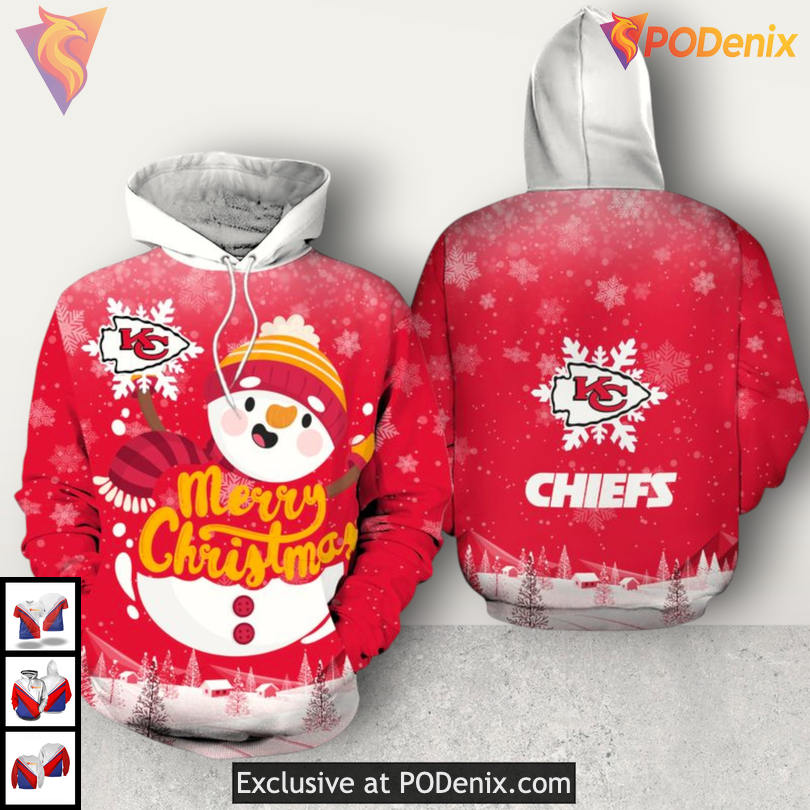 Snowman Christmas Kansas City Chiefs Zip Up Hoodie Custom Winter Style Snowman Christmas Kansas City Chiefs Zip Up Hoodie Custom Winter Style