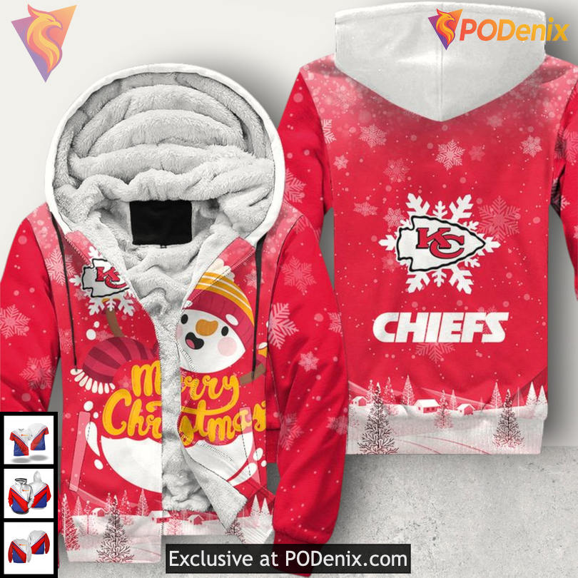 Snowman Christmas Kansas City Chiefs Zip Up Hoodie Custom Winter Style Snowman Christmas Kansas City Chiefs Zip Up Hoodie Custom Winter Style