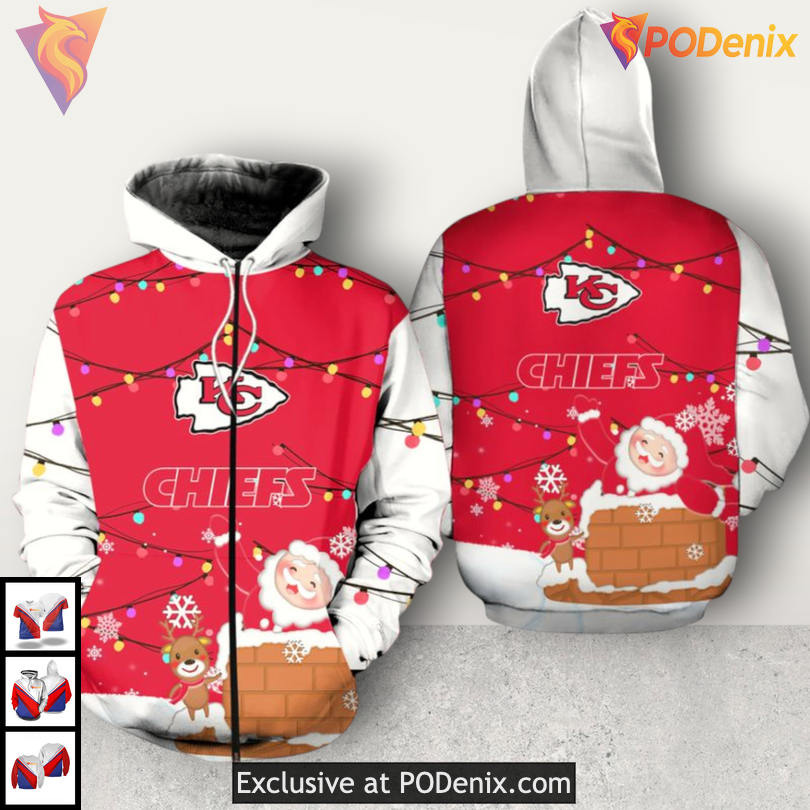 Snowman Graphic Kansas City Chiefs Full Zip Hoodie 3D Holiday Sweatshirt Snowman Graphic Kansas City Chiefs Full Zip Hoodie 3D Holiday Sweatshirt