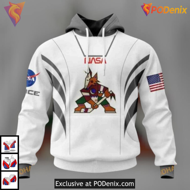Space Force NASA Astronaut Tribute Custom Number Arizona Coyotes Hoodie Apparel