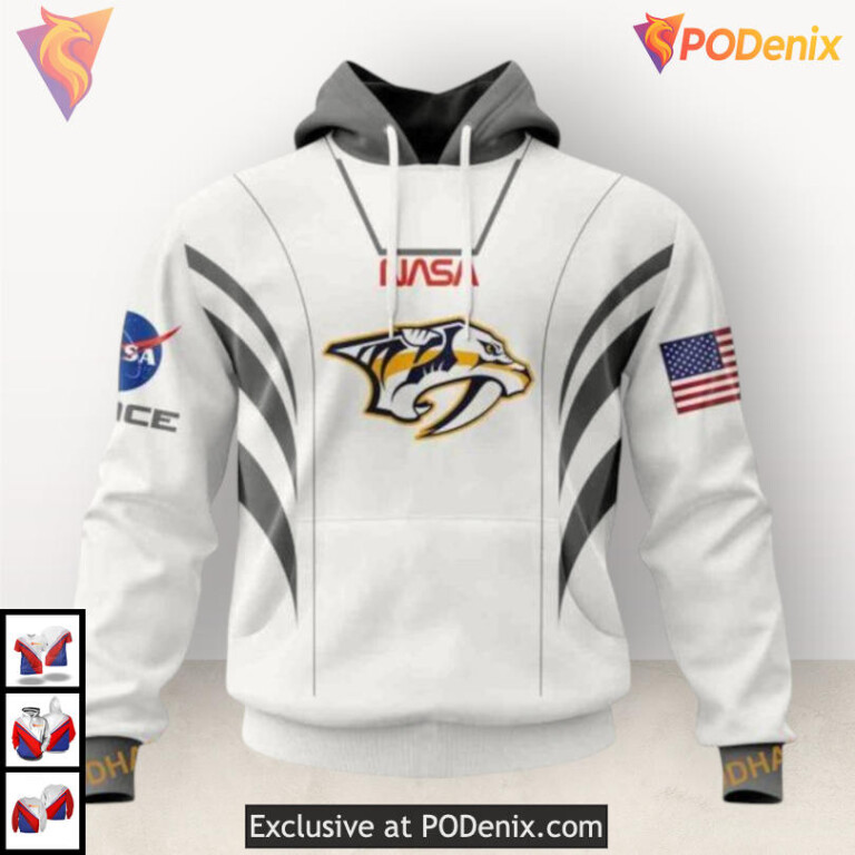Space Force NASA Astronaut Tribute Personalized Nashville Predators Hoodie 3D