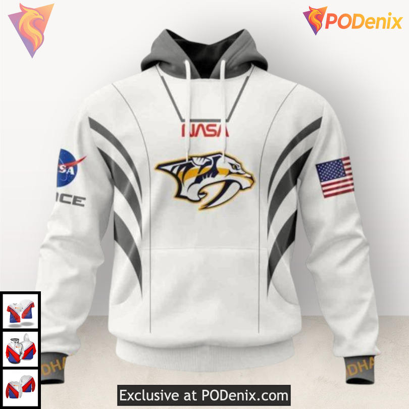 Space Force NASA Astronaut Tribute Personalized Nashville Predators Hoodie 3D Space Force NASA Astronaut Tribute Personalized Nashville Predators Hoodie 3D