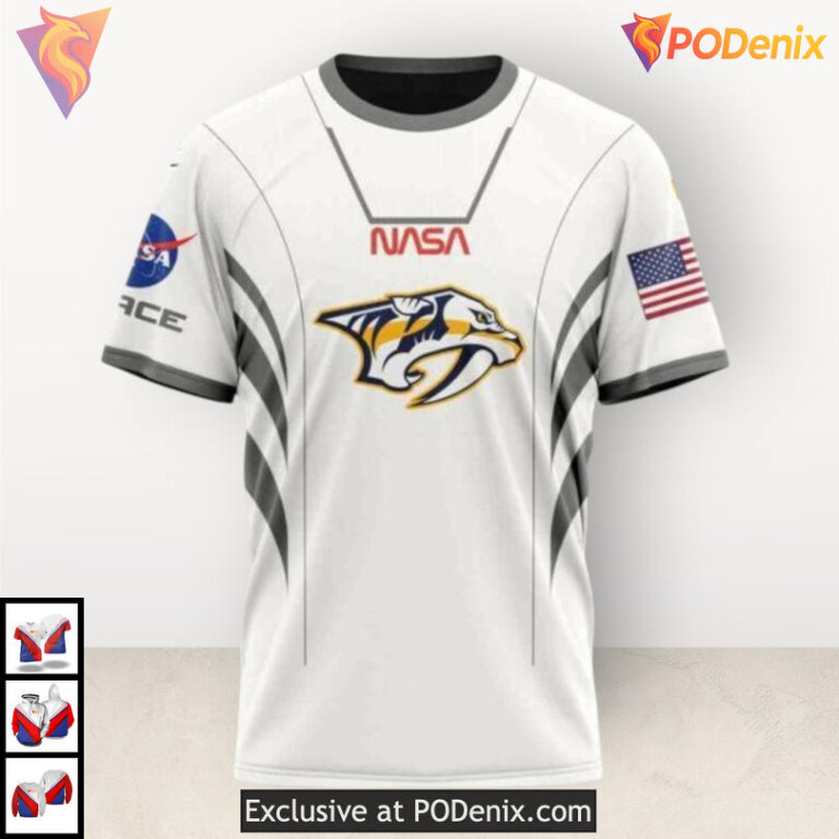 Space Force NASA Astronaut Tribute Personalized Nashville Predators Hoodie 3D - 2