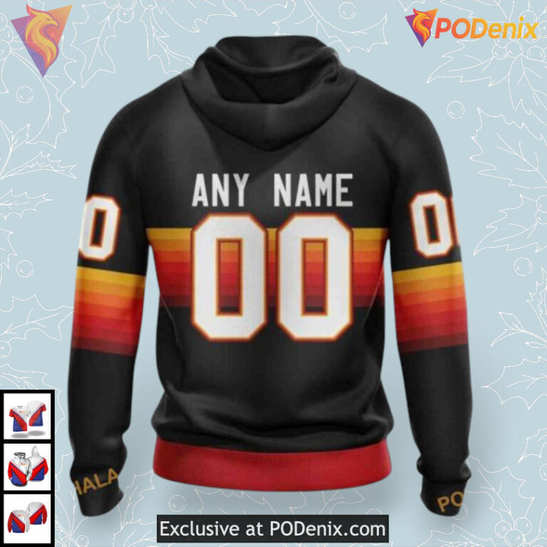 Special Black and Gradient Design Calgary Flames Hoodie 3D NHL Sweatshirt - 1