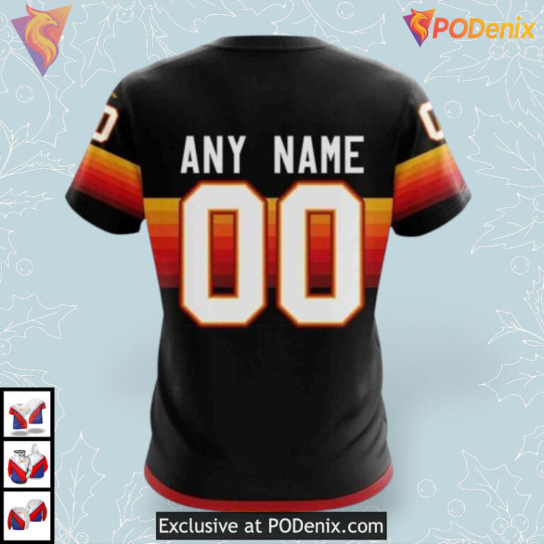Special Black and Gradient Design Calgary Flames Hoodie 3D NHL Sweatshirt - 3
