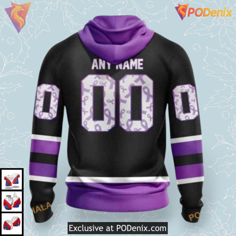 Special Black Hockey Fights Cancer Calgary Flames Hoodie 3D for Awareness - 1