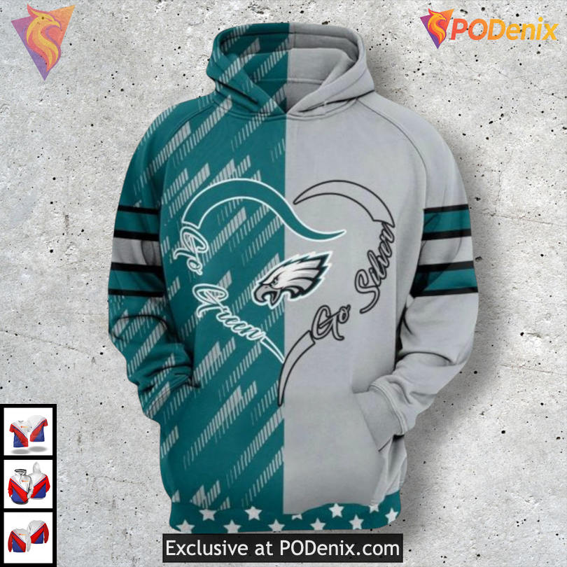 Sport Energy Philadelphia Eagles Hoodies For Unisex Fans 3D Design Sport Energy Philadelphia Eagles Hoodies For Unisex Fans 3D Design