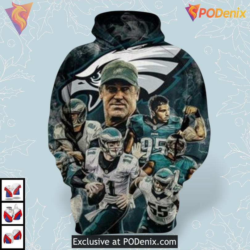 Sport Team 3D Version Philadelphia Eagles Zip Up Hoodie Custom Fanwear Sport Team 3D Version Philadelphia Eagles Zip Up Hoodie Custom Fanwear