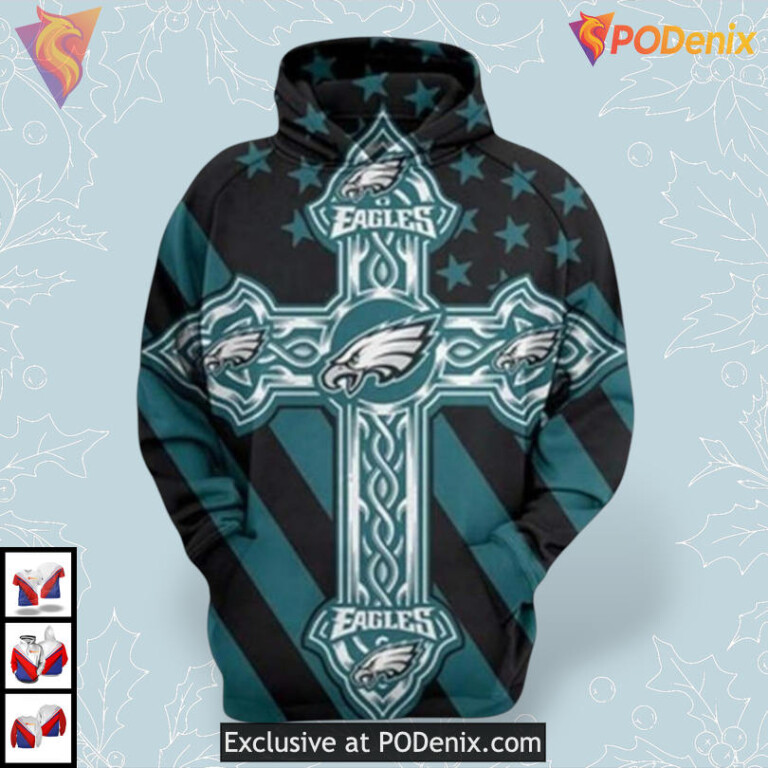 Sporty Retro Look Philadelphia Eagles Christmas Hoodie Womens Teamwear Apparel
