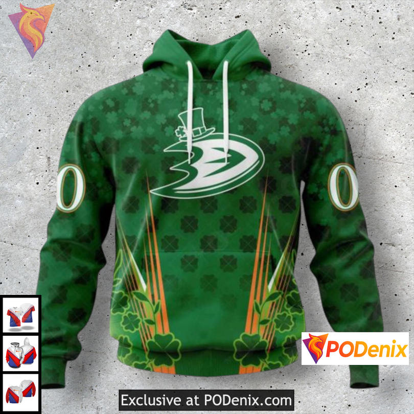 St Patricks Day Celebration Anaheim Ducks 3D Hoodie Custom Teamwear