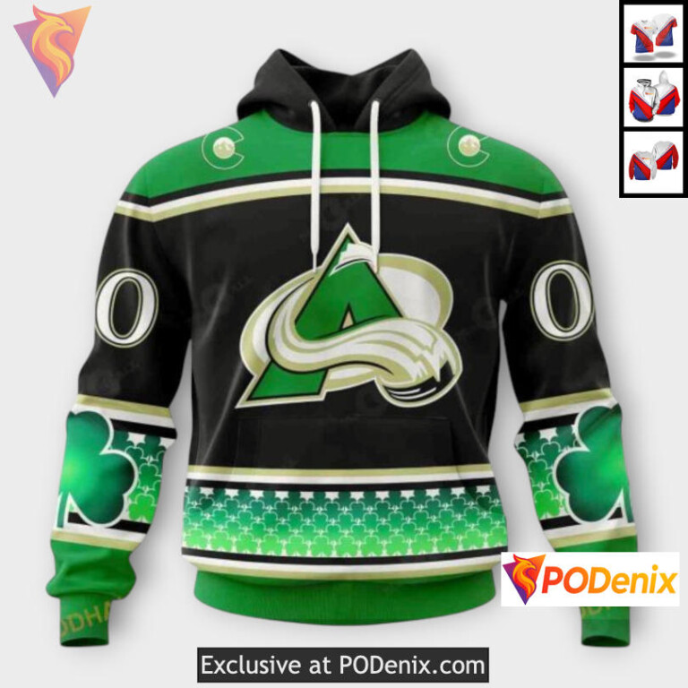 St Patricks Day Celebration Colorado Avalanche Retro Hoodie Custom 3D