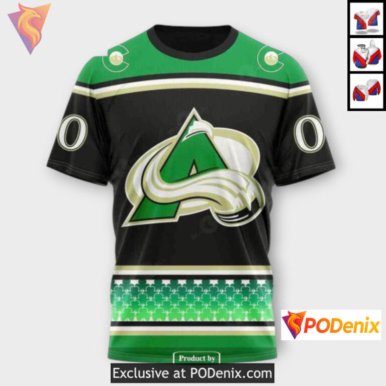 St Patricks Day Celebration Colorado Avalanche Retro Hoodie Custom 3D - 2