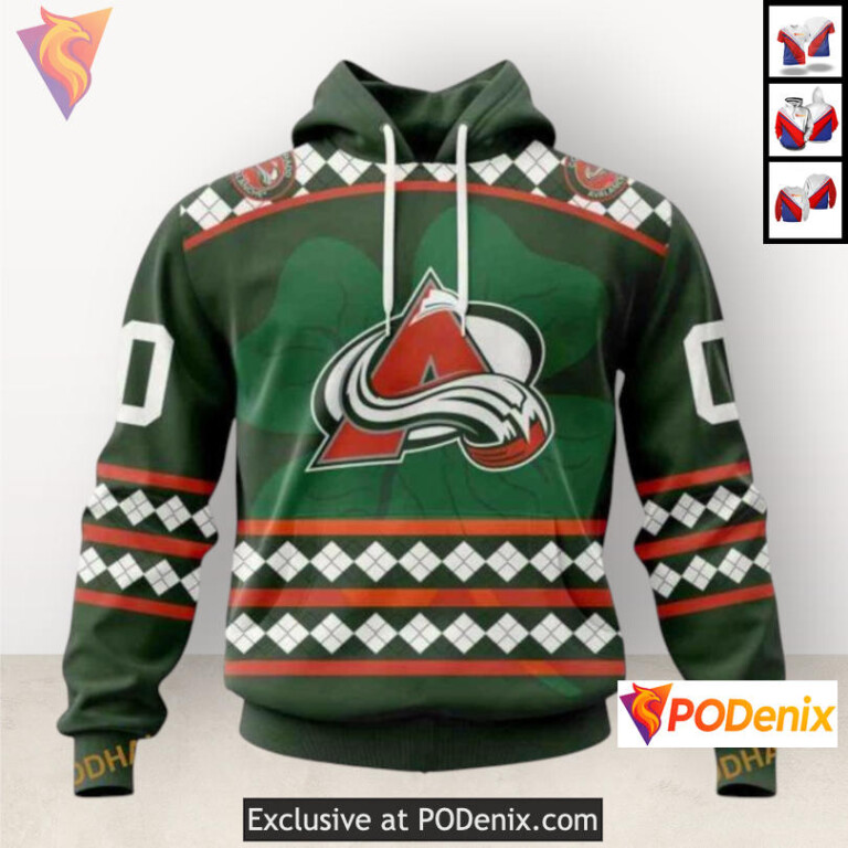 St Patricks Day Celebration Colorado Avalanche Youth Hoodie Custom 3D