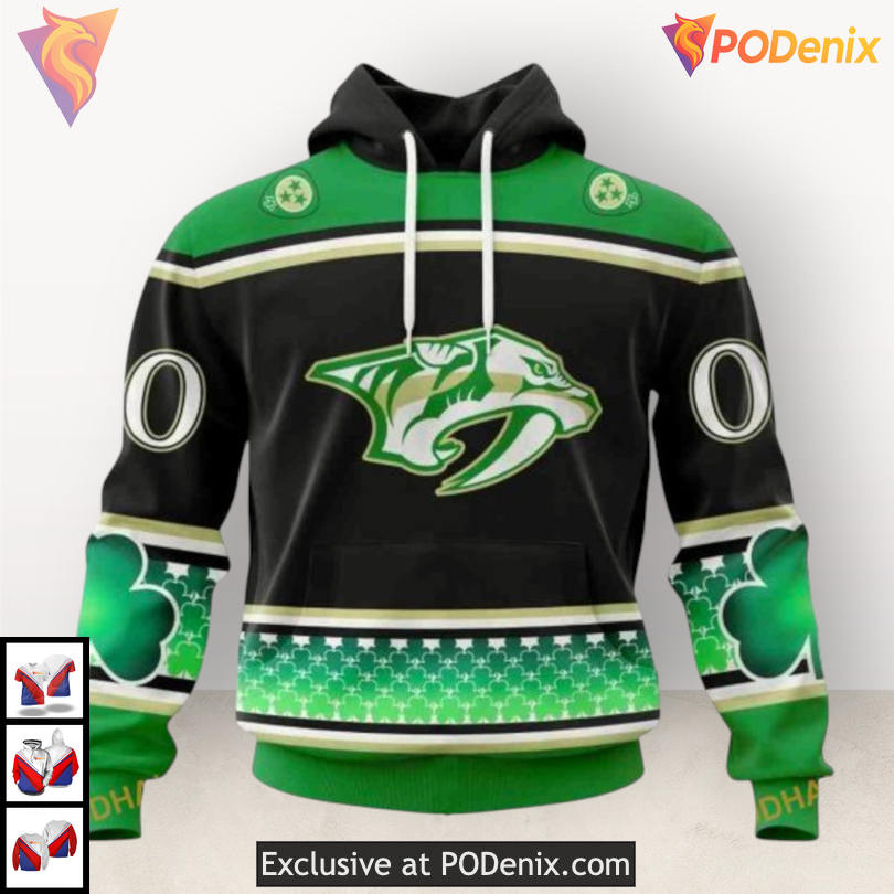 St Patricks Day Celebration Custom Nashville Predators Hoodie 3D Edition