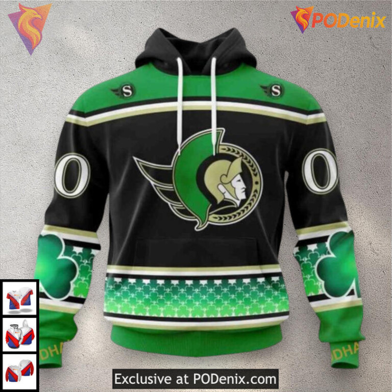 St Patrick’s Day Celebration Hockey NHL Ottawa Senators Hoodie 3D Edition