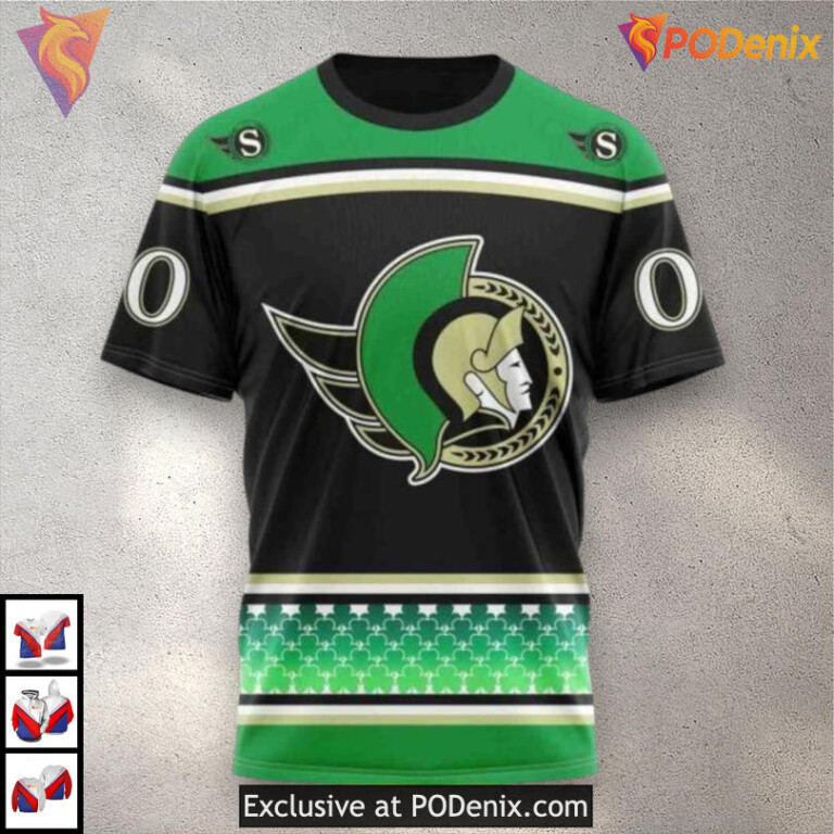 St Patrick’s Day Celebration Hockey NHL Ottawa Senators Hoodie 3D Edition - 2