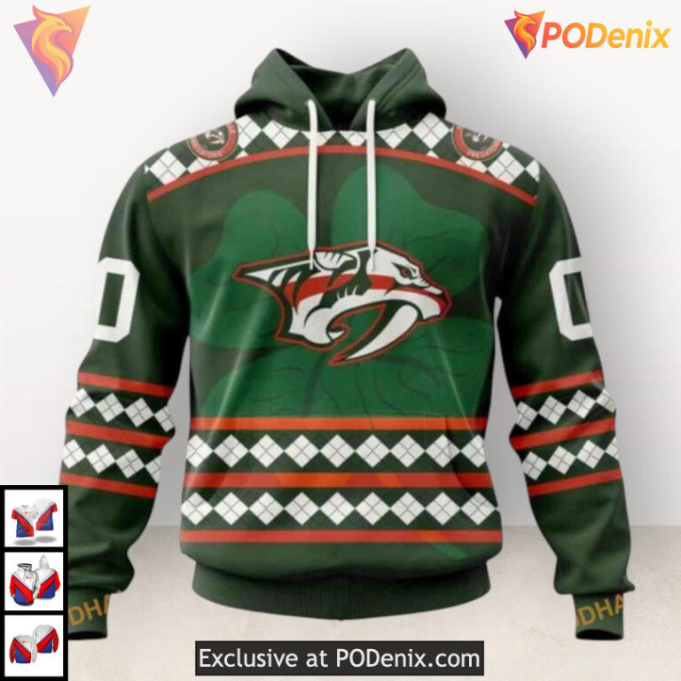 St Patricks Day Celebration Nashville Predators Graphic Hoodie Unisex Custom 3D