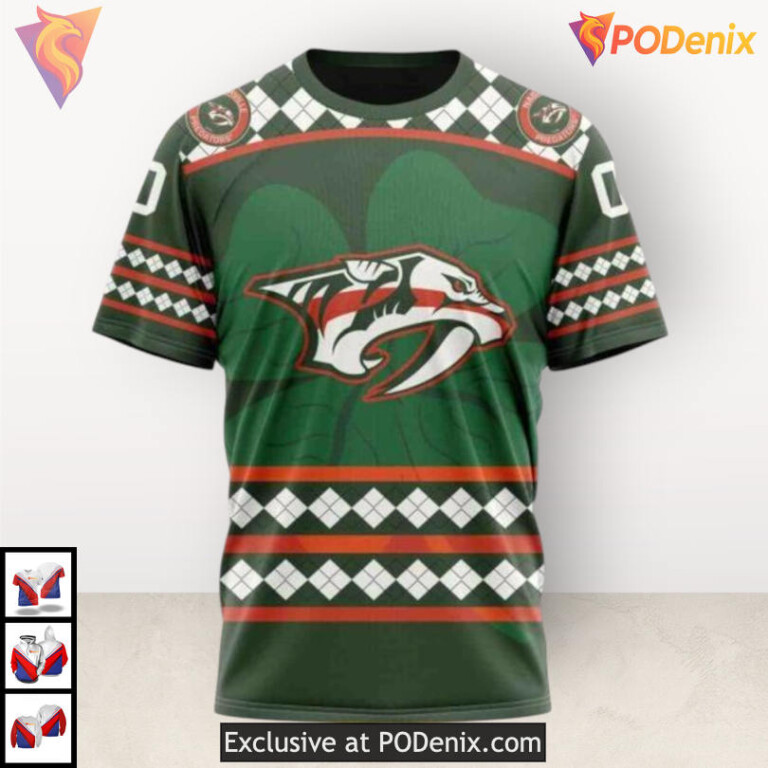 St Patricks Day Celebration Nashville Predators Graphic Hoodie Unisex Custom 3D - 2