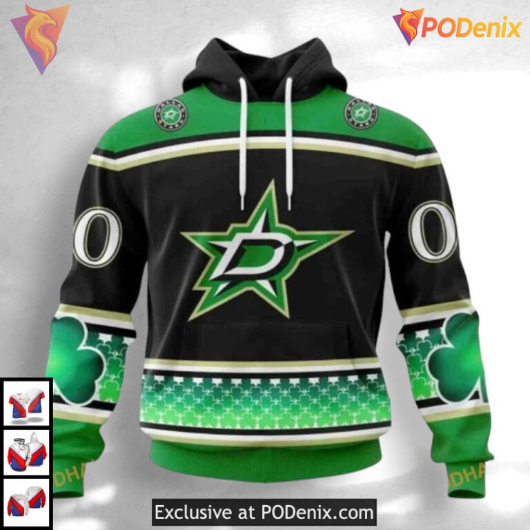 St Patricks Day Celebration Personalized Dallas Stars Hoodie Custom 3D