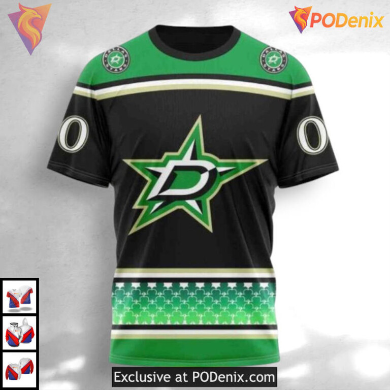 St Patricks Day Celebration Personalized Dallas Stars Hoodie Custom 3D - 2