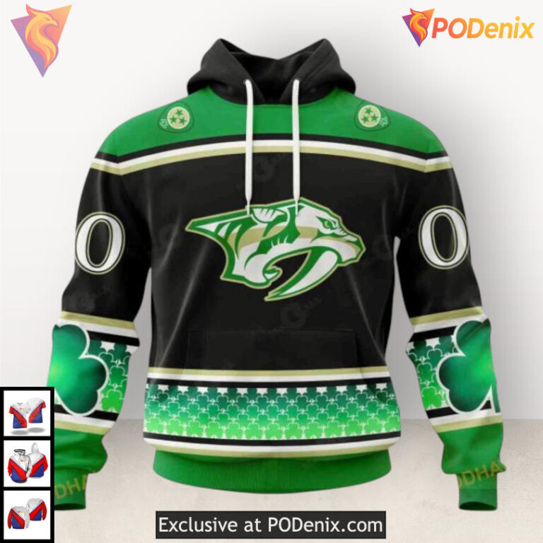 St Patricks Day Celebration Personalized Nashville Predators Hoodie Hockey 3D