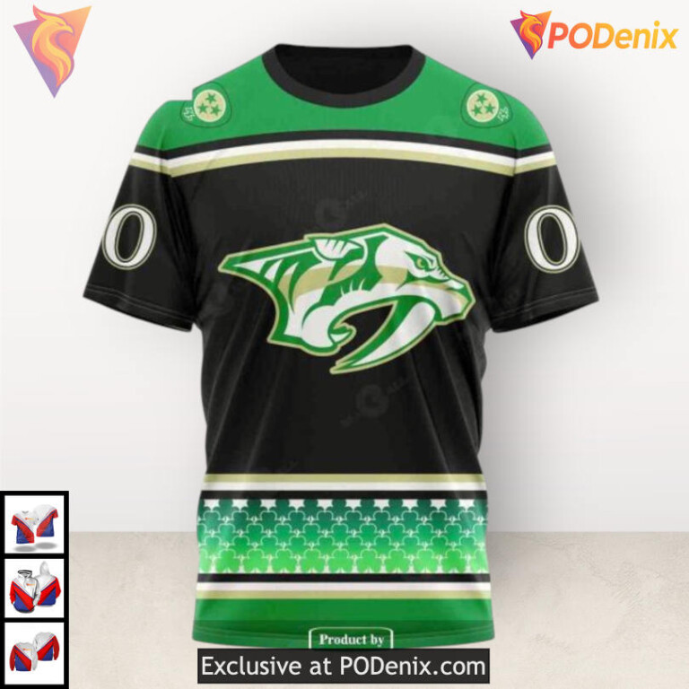 St Patricks Day Celebration Personalized Nashville Predators Hoodie Hockey 3D - 2