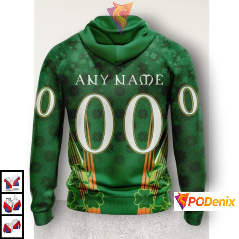 St Patricks Day Celebration Pittsburgh Penguins Zip Up Hoodie Custom Style - 1