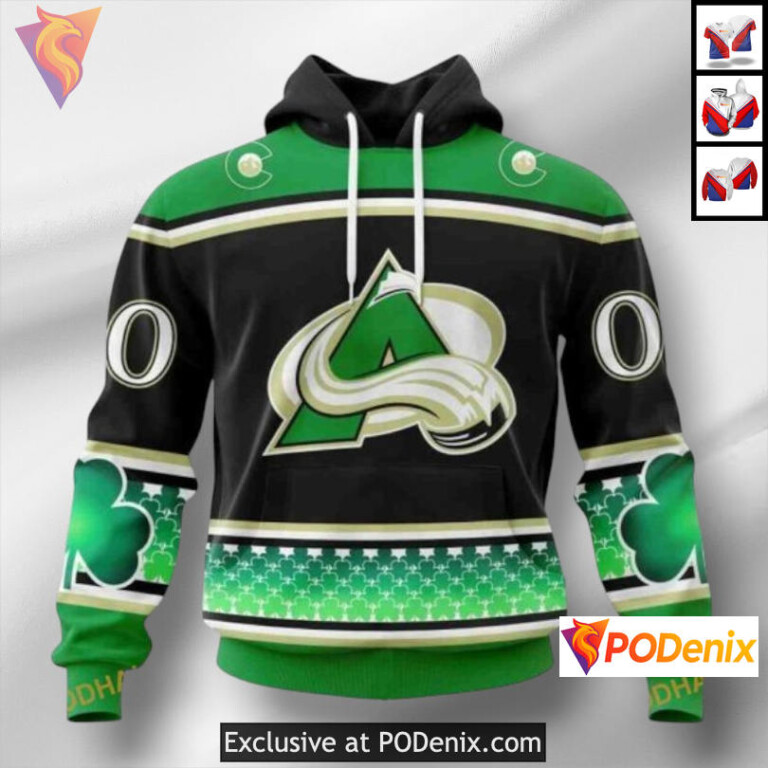 St Patricks Day Celebration Style Colorado Avalanche Christmas Hoodie Custom