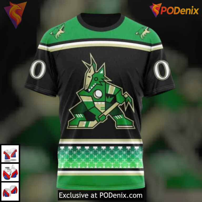 St Patricks Day Celebration Style Vintage Arizona Coyotes Hoodie Custom 3D - 2