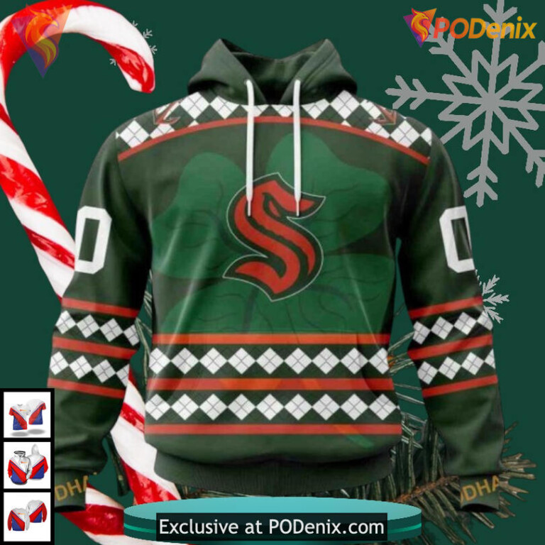 St Patricks Day Hockey Celebration Custom NHL Seattle Kraken Graphic Hoodie 3D