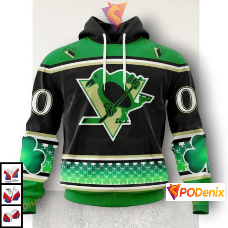 St Patricks Day Hockey Celebration Edition Pittsburgh Penguins Pullover Hoodie NHL 3D