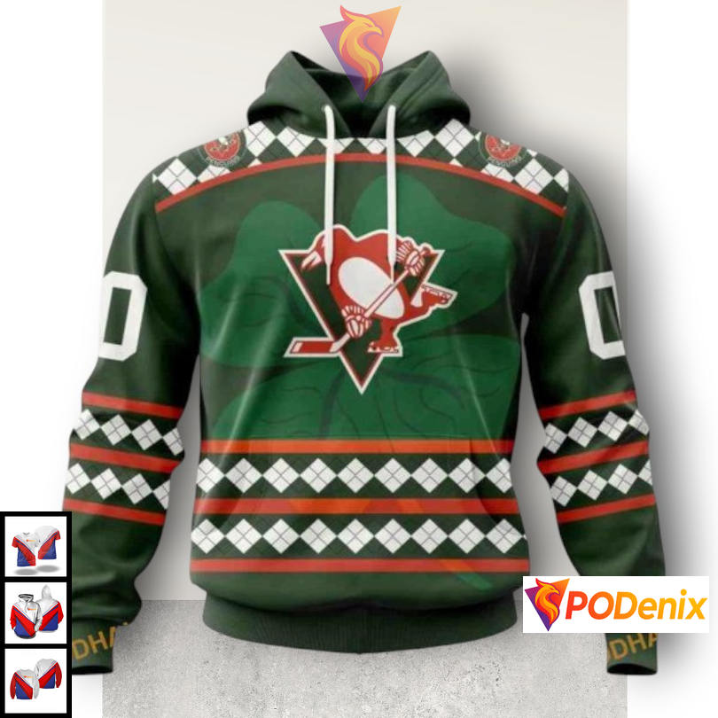 St Patricks Day Hockey Celebration NHL Pittsburgh Penguins Unisex Hoodie 3D St Patricks Day Hockey Celebration NHL Pittsburgh Penguins Unisex Hoodie 3D
